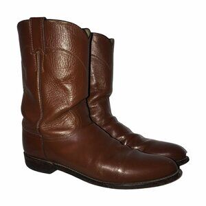 Justin Duralit Shortie Mens Western Boots 9B Narrow Brown Leather Mid Calf